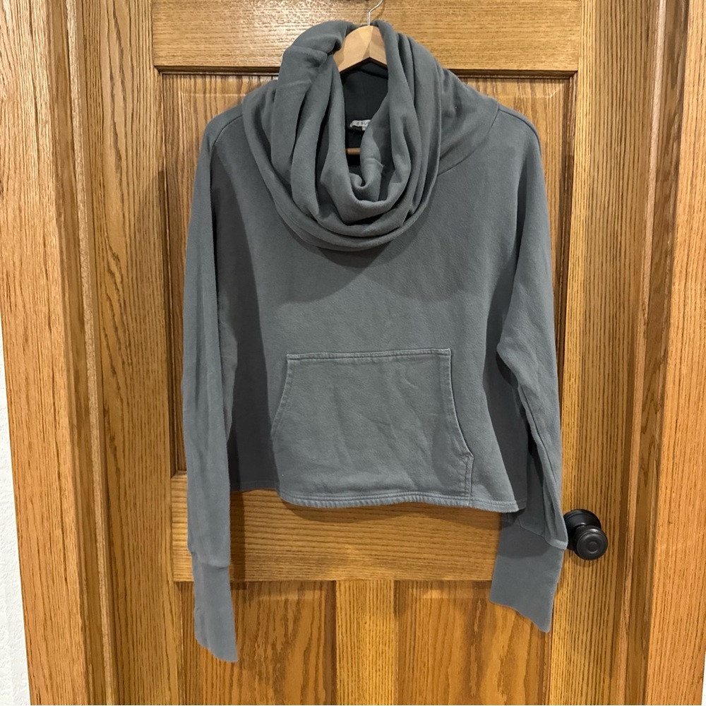 Z Supply Gray Cowl Neck Pullover Sweatshirt Cozy Soft Large